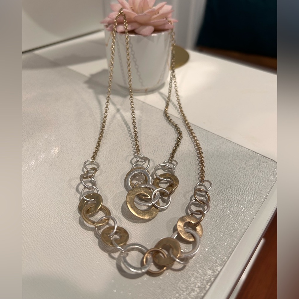 Elegant Gold and Silver Necklace